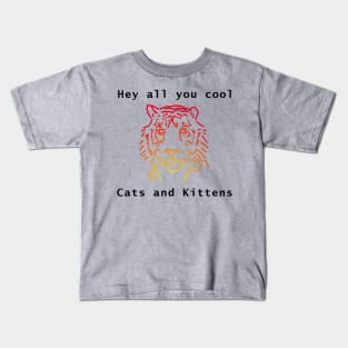 Cool Tiger Red Line Drawing Kids T-Shirt